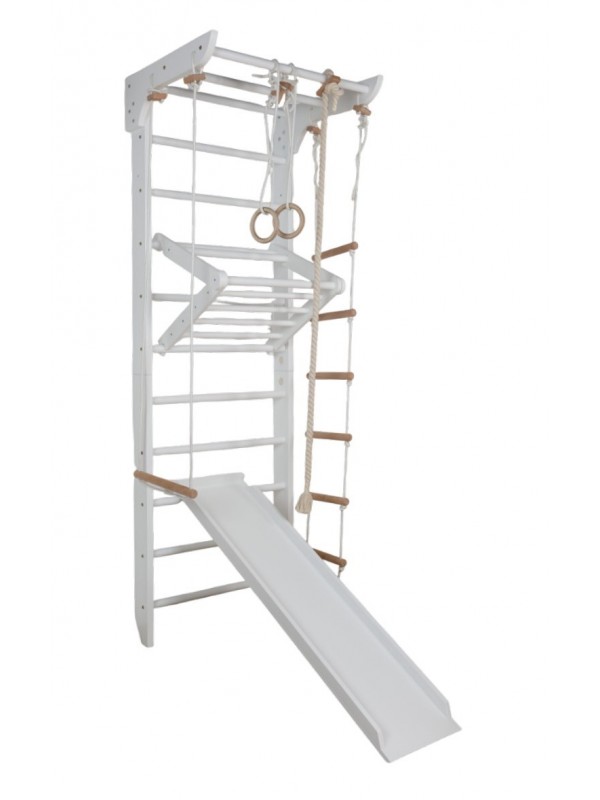 KINDER 5 fehér fa svéd létra kiegészítőkkel KINDER 5 fehér fa svéd létra kiegészítőkkel