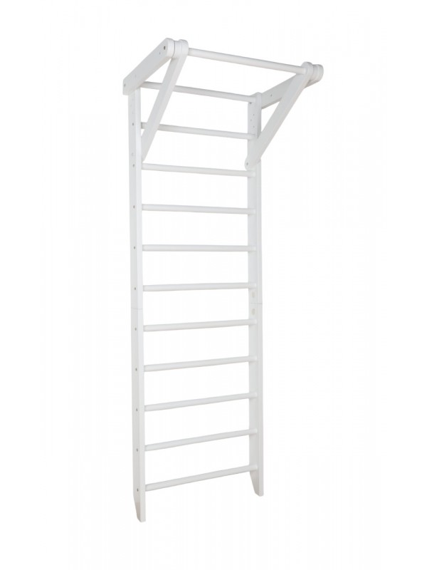 Fehér falra szerelhető bordásfal kiegészítőkkel – Kompakt és biztonságos otthoni edzőközpont Fehér falra szerelhető bordásfal kiegészítőkkel – Kompakt és biztonságos otthoni edzőközpont