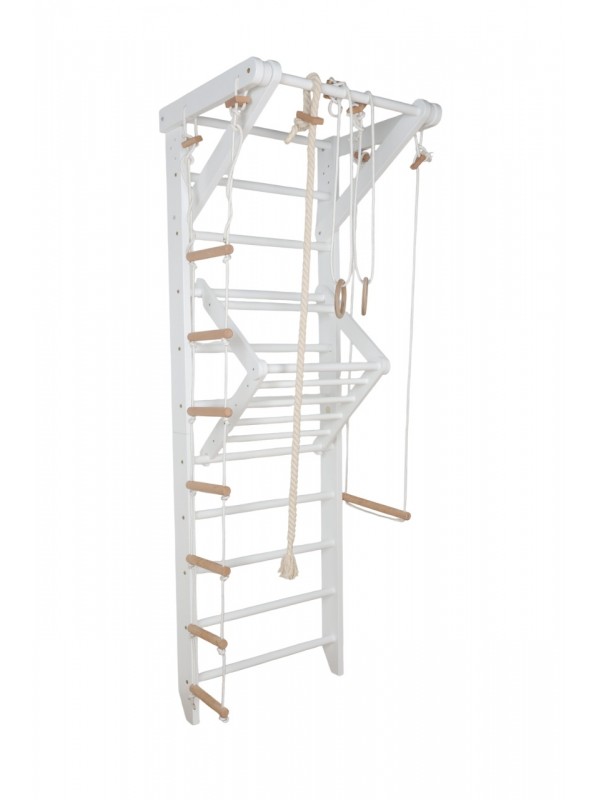 Fehér falépcső kiegészítőkkel – Otthoni edzés gyerekeknek és felnőtteknek Fehér falépcső kiegészítőkkel – Otthoni edzés gyerekeknek és felnőtteknek